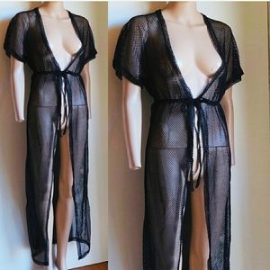 Sexy netted beach coverup